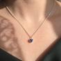 Blue Mini Heart Sapphire September Birthstone Necklace, Image 2 of 4
