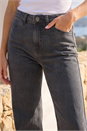 Charcoal Cotton Blend Wide Leg Stretch Jeans, Image 4 of 4