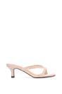 Beige XY LONDON Beige 'Tiana' Kitten Heel Sandal Mules With Toe Post, Image 1 of 6