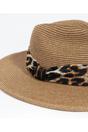 Beige Tobago - Straw Fedora Hat with Ribbon Trim - Beige, Image 1 of 1