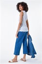 Ivory  Floral Embroidered Cotton Crinkle Blouse, Image 4 of 5