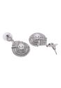 Silver Pearlescent Radiant Drop Earrings, Image 3 of 5