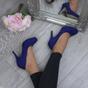 Royal Blue Mid High Heel Court Shoes, Image 5 of 6