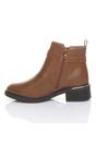 Tan AJVANI Tan Gold Zip Chunky Sole Buckle Ankle Boots, Image 3 of 5