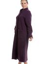 Purple Soft Fleece Floral Button Up Housecoat, Image 3 of 5