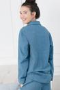 Teal "Stornoway" Herringbone Brushed Cotton Pyjama Set, Image 3 of 4