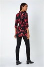 Fuchsia Paisley Print Pintuck Stretch Top, Image 3 of 5