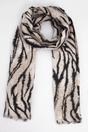 Cream Tiger Stripe Lightweight Foil Scarf, Image 1 of 3