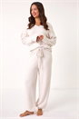 Ivory V-Neck Knit Lounge Set, Image 1 of 5