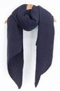 Navy Blue Plain Heavyweight Asymmetric Winter Scarf, Image 3 of 4