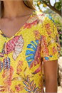 Yellow Floral Print Bubble Hem Tee, Image 4 of 4