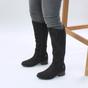 Black Low Heel Calf Riding Boots, Image 5 of 6