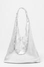 Silver Metallic Italian Leather Shoulder Bag, Image 1 of 2