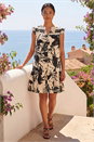 Black Petite Lace Linen Blend Dress, Image 1 of 4