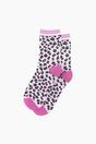 White Sock Talk White Leopard Combed Cotton Glitter Socks, Image 3 of 4