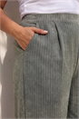 Dark Grey Curve Pinstripe Elastic Waist Trouser , Image 4 of 4