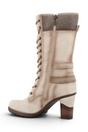 Cream Womens Heeled Combat Boots - M0162002, Image 5 of 7