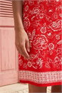 Red Paisley Print Linen Blend Shift Dress, Image 4 of 4