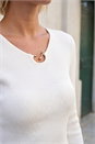 Ivory  Gold Trim Knit Jumper, Image 4 of 4