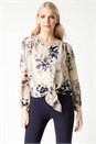 Multi Printed Knot Front Blouse, Image 1 of 5