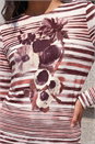 Rust Floral Stripe Print Top, Image 4 of 4