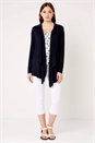 Navy Lace Yoke Cardigan, Image 1 of 4