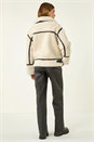 Cream  Borg Fleece Aviator Coat, Image 3 of 7