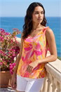 PINK Abstract Print V-Neck Cami Top, Image 1 of 4