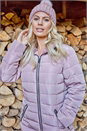 Light Pink Short Zip Through Padded Coat, Image 4 of 5