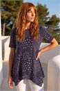 Plum Floral Print Hanky Hem Tunic Top, Image 1 of 4