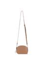 Camel Real Leather Compact Crossbody Bag with Adjustable Strap, Image 4 of 4