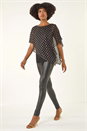 Black Foil Spot Overlay Asymmetric Top, Image 2 of 5