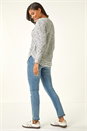 Ivory  Curved Hem Stitch Detail Jumper, Image 3 of 5