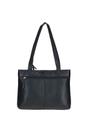 Black 'Derry' Classic Real Leather Zipped Shoulder Bag, Image 4 of 5