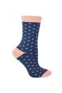 Denim 1 Pack Ladies Novelty Patterned Bamboo Socks, Image 1 of 5