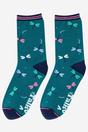Teal Dragonfly Bamboo Ankle Socks, Image 2 of 3