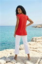 Red Broderie Anglaise Frill Sleeve Top, Image 3 of 4