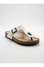 White iKrush White Wren Buckle Cork Toe Post Sandal, Image 3 of 4