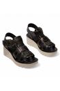 Black Womens Comfort Wedge Sandals -YUDD236FLY, Image 2 of 4