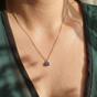 Blue Turkish Evil Eye Sterling Silver Pendant Charm Necklace, Image 3 of 4