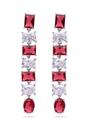Red Hot Red Square Drop Earrings, Image 1 of 4