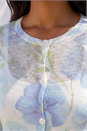 Ivory  Floral Print Knit Cardigan, Image 4 of 4
