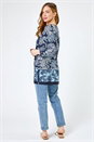 Navy  Petite Paisley Print Tunic Top, Image 2 of 4