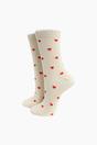 Beige Love Hearts Combed Cotton Glitter Socks, Image 1 of 4