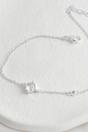 Silver Sterling Silver Dainty Minimalist CZ Bracelet, Image 3 of 4
