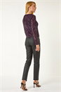 Purple Dusk Sequin Long Sleeve Stretch Top, Image 4 of 5