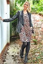 Black Faux Leather Suedette Waterfall Jacket, Image 4 of 5
