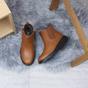 Tan Low Wedge Comfort Ankle Chelsea Boots, Image 4 of 6
