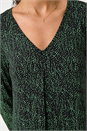 Green Spot Print Pleat Front Tunic Top, Image 5 of 6