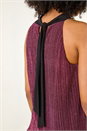 Rose Glitter Plisse Halter Neck Top, Image 5 of 6